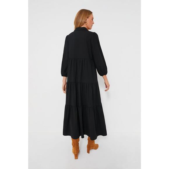 POMANDER PLACE Black Crepe Mabel Maxi Dress Size XL NWT Retail $148 Tuckernuck - Picture 2 of 8